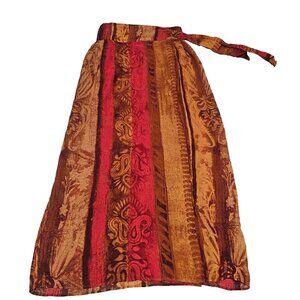 Max Mara Burnout Wrap Midi Skirt Women Size 12 Viscose/Linen